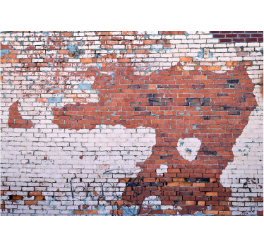 Cracked brick texture brink mural - TenStickers