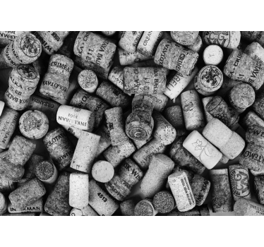 B&W Wine corks 3d mural wallpaper - TenStickers