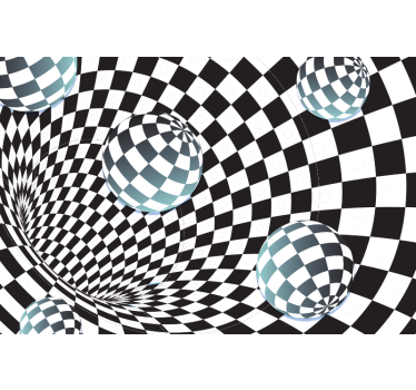 Abstract wall mural illusory sphere design - TenStickers