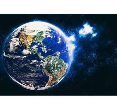 planet earth with continents space mural wallpaper - TenStickers
