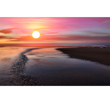 Polish seaside sunset under the sea wall mural - TenStickers
