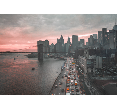 New york wall mural urban manhattan skyline - TenStickers
