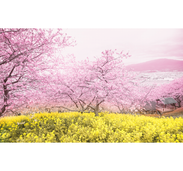 Cherry Blossom Tranquility flower wall mural - TenStickers