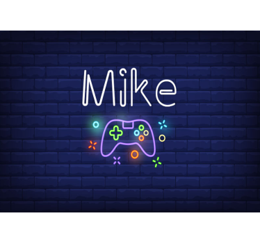 Custom name colorful Playstation remote murals - TenStickers
