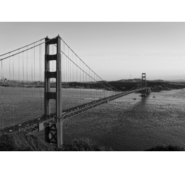 Golden Gate black and white mural wallpaper - TenStickers