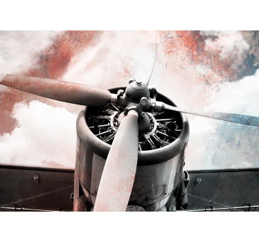 Old airplane  vintage mural - TenStickers