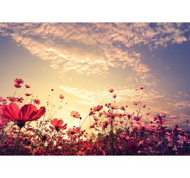 Landscape natural background flowers mural wallpaper - TenStickers