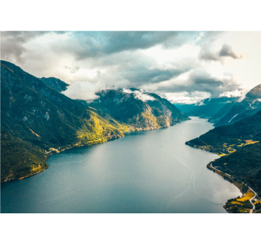 Norwegian landscape river nature murals - TenStickers