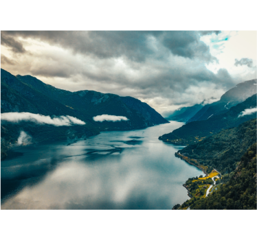 Norwegian landscape clear water nature murals - TenStickers