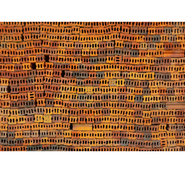 Orange terracotta bricks  brick mural - TenStickers