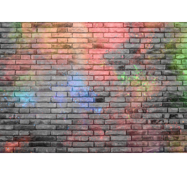 Colour splash on brick wall brick mural - TenStickers