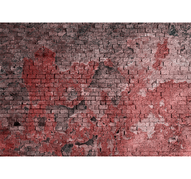 Red bricks with white paint  brick mural - TenStickers