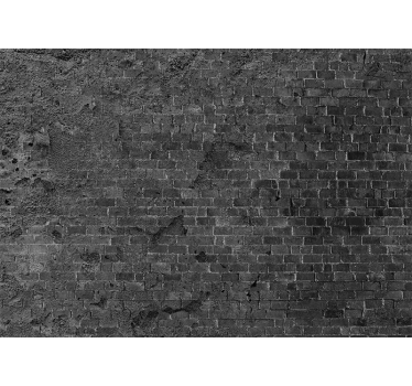 Dark damaged brick wall brick mural - TenStickers