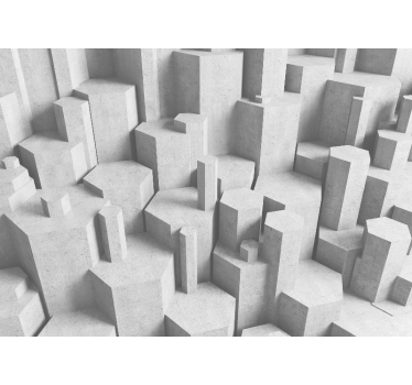 Concrete geometric forms stone murals - TenStickers