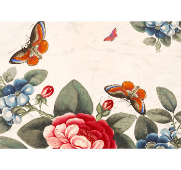 Tropical aquarella butteferlies nature murals - TenStickers