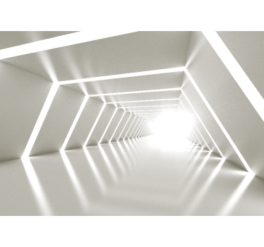 Abstract wall mural illuminated geometric passage - TenStickers