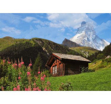 Wood vintage cabin nature murals - TenStickers