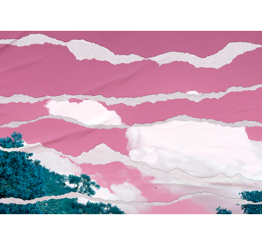 Abstract wall mural torn cloud layers - TenStickers