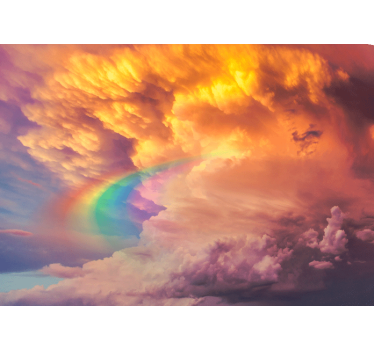 Sunset clouds with rainbow wall murals for teenage bedrooms - TenStickers