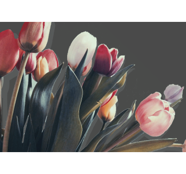 Flower wall mural tulip blossom arrangement - TenStickers