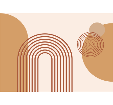 Abstract wall mural geometric curved lines - TenStickers