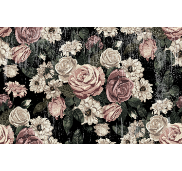 Painting style plants with vintage look mural wallpaper - TenStickers