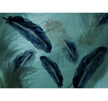 Flower wall mural with elegant leaf designs - TenStickers