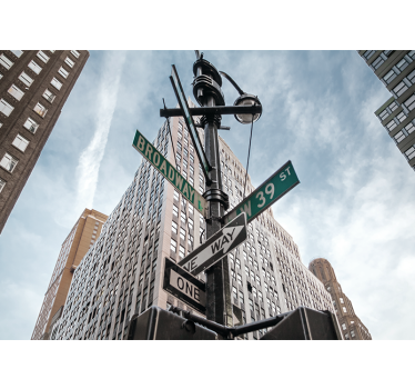 New york wall mural broadway street signs decor - TenStickers