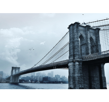 Manhattan bridge winter new york mural wallpaper - TenStickers