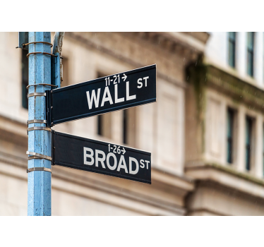 New york wall street sign mural wallpaper - TenStickers