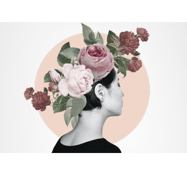 Flower wall mural floral hair decoration - TenStickers
