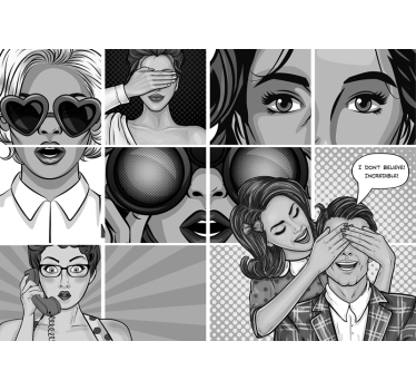 Hand drawn pop art vintage mural - TenStickers