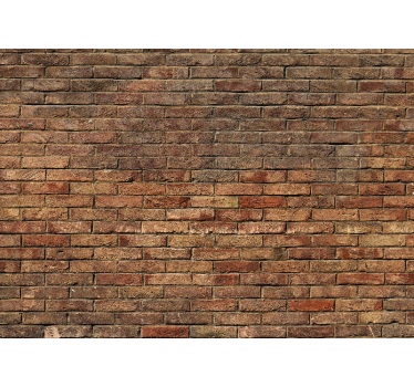 Raw brown brick mural - TenStickers