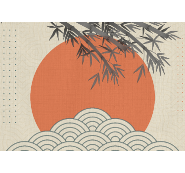 "Japandi style" leaves shapes vintage mural - TenStickers