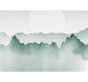 "Japandi style" abstract landscape vintage mural - TenStickers
