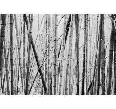 "Japandi" gray bamboo fields vintage mural - TenStickers