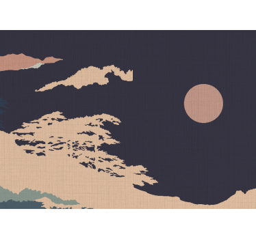 "Japandi style" dark artistic forest vintage mural - TenStickers
