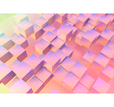 Abstract wall mural floating cubes design - TenStickers