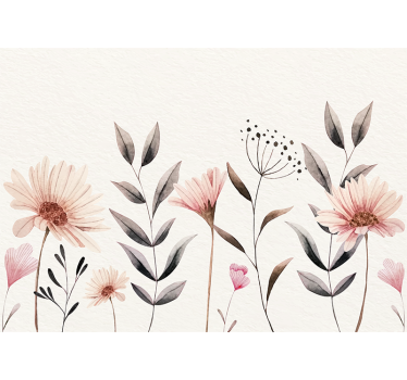 Delicate beige arrangement flower wall mural - TenStickers