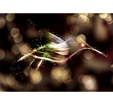 Abstract wall mural dynamic light waves - TenStickers