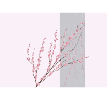 Flower wall mural gentle pink blossoms - TenStickers