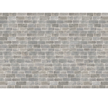 Brick wall mural textured grey bricks - TenStickers