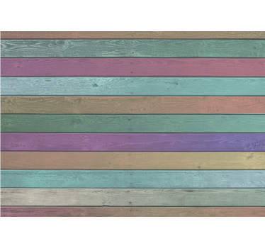 Rainbow Planks Dark Shades wood wall mural - TenStickers