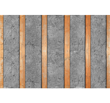Wooden boards on concrete Wood Wall Mural - TenStickers