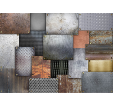 Industrial steel bathroom mural - TenStickers