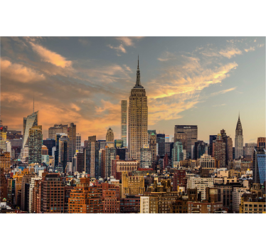 New York skyline multicolor design office wall mural - TenStickers
