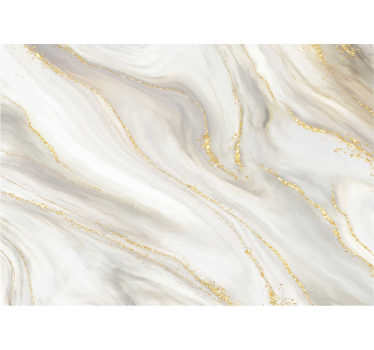Marble Design White And Gold Bathroom Wall Mural - TenStickers