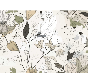 Floral Design Bathroom Wallpaper Mural - TenStickers