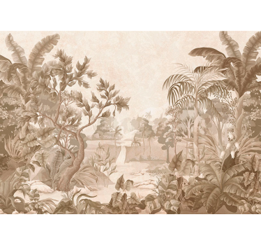 views of a tropical jungle panorama wall mural - TenStickers