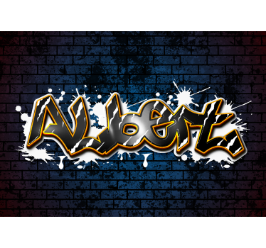 Brick Wall With Name Wall Mural For Teenage Bedroom - TenStickers